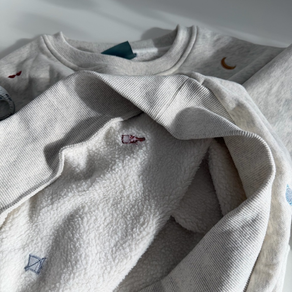 Mojo Provo Plush Embroidered Crewneck Sweatshirt Heather Gray Size M - Picture 7 of 10